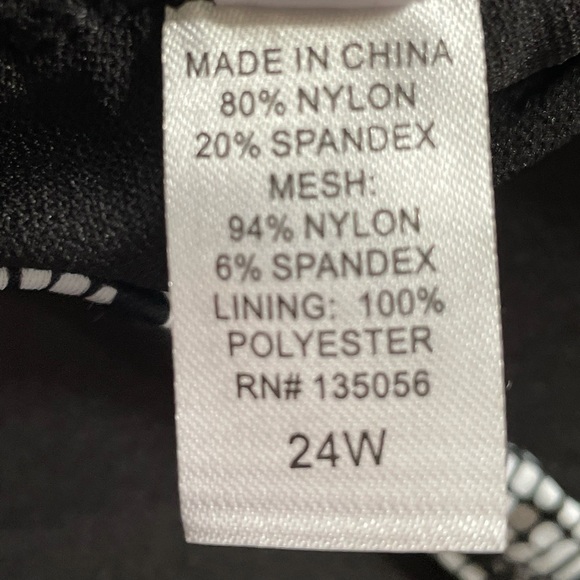 Black one-piece Swimsuit with mesh trim. New with tags size 24W - Picture 5 of 7